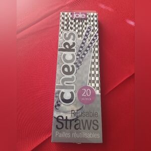 Joie Reusable Straws-checkers Box Of 20